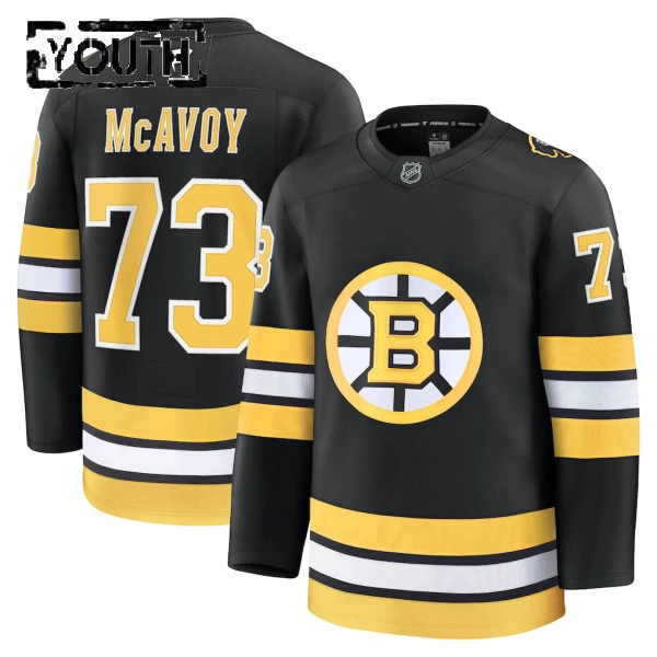 Fanatics Boston Bruins Charlie Mcavoy 25/26 Home Premium Trikot - Kinder (Schwarz)