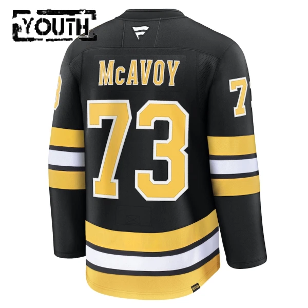 Fanatics Boston Bruins Charlie Mcavoy 25/26 Home Premium Trikot - Kinder (Schwarz)