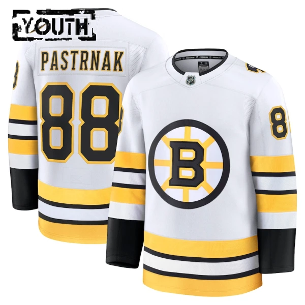 Fanatics Boston Bruins David Pastrnak 25/26 Away Premium Trikot - Kinder (Weiss)