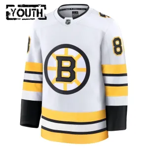 Fanatics Boston Bruins David Pastrnak 25/26 Away Premium Trikot - Kinder (Weiss)