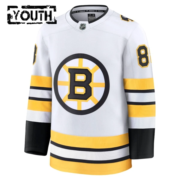 Fanatics Boston Bruins David Pastrnak 25/26 Away Premium Trikot - Kinder (Weiss)