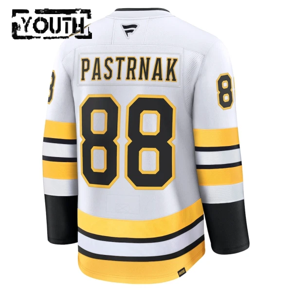 Fanatics Boston Bruins David Pastrnak 25/26 Away Premium Trikot - Kinder (Weiss)