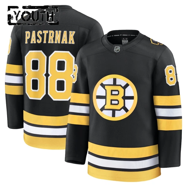 Fanatics Boston Bruins David Pastrnak 25/26 Home Premium Trikot - Kinder (Schwarz)