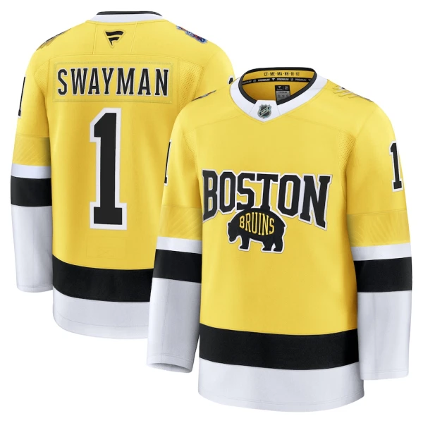 Fanatics Boston Bruins Jeremy Swayman 25/26 Premium Stadium Series Trikot - Herren (Gold)