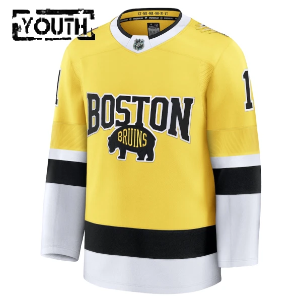 Fanatics Boston Bruins Jeremy Swayman 25/26 Premium Stadium Series Trikot - Kinder (Gold)