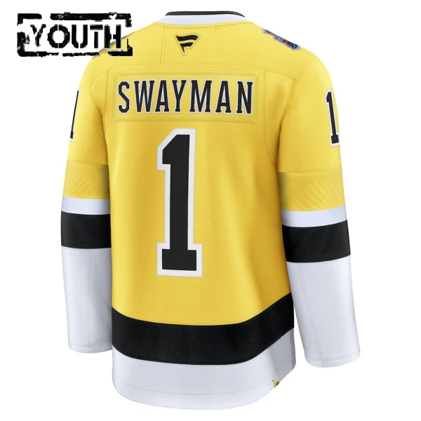 Fanatics Boston Bruins Jeremy Swayman 25/26 Premium Stadium Series Trikot - Kinder (Gold)