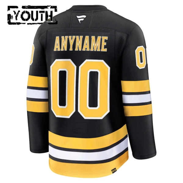 Fanatics Boston Bruins Personalisiert 25/26 Home Premium Trikot - Kinder (Schwarz)