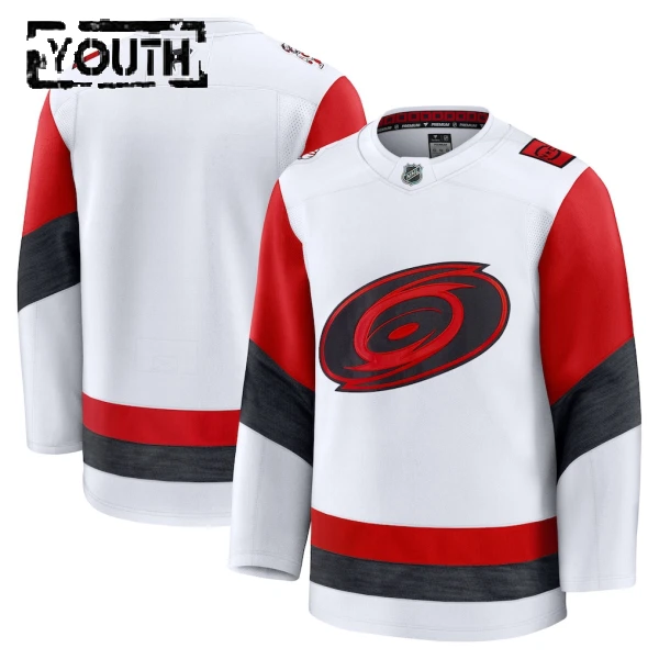 Fanatics Carolina Hurricanes Personalisiert 25/26 Away Premium Trikot - Kinder (Weiss)