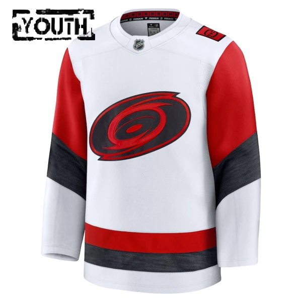 Fanatics Carolina Hurricanes Personalisiert 25/26 Away Premium Trikot - Kinder (Weiss)
