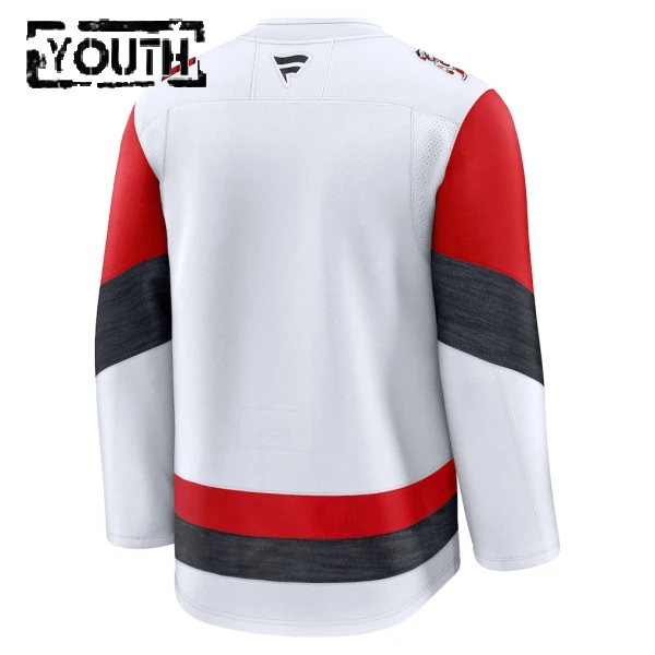 Fanatics Carolina Hurricanes Personalisiert 25/26 Away Premium Trikot - Kinder (Weiss)