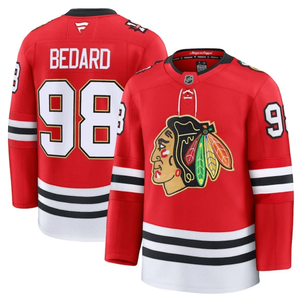 Fanatics Chicago Blackhawks Centennial Connor Bedard 25/26 Premium Trikot - Herren (Rot)