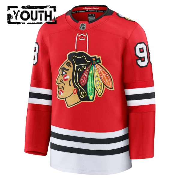 Fanatics Chicago Blackhawks Centennial Connor Bedard 25/26 Premium Trikot - Kinder (Rot)