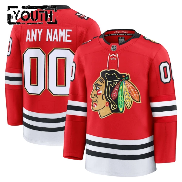 Fanatics Chicago Blackhawks Centennial Personalisiert 25/26 Premium Trikot - Kinder (Rot)