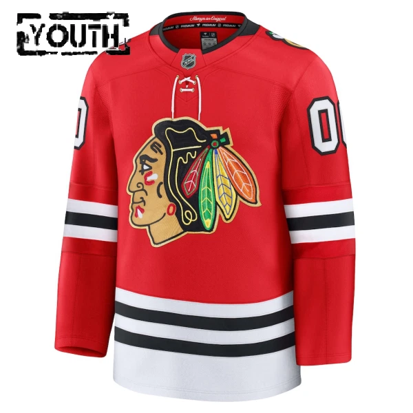 Fanatics Chicago Blackhawks Centennial Personalisiert 25/26 Premium Trikot - Kinder (Rot)
