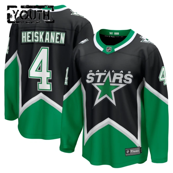 Fanatics Dallas Stars Miro Heiskanen 25/26 Alternate Premium Trikot - Kinder (Schwarz)