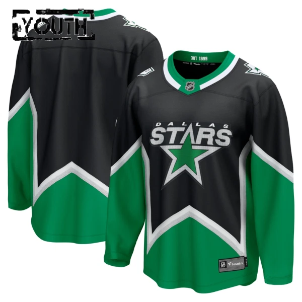 Fanatics Dallas Stars Personalisiert 25/26 Alternate Premium Trikot - Kinder (Schwarz)