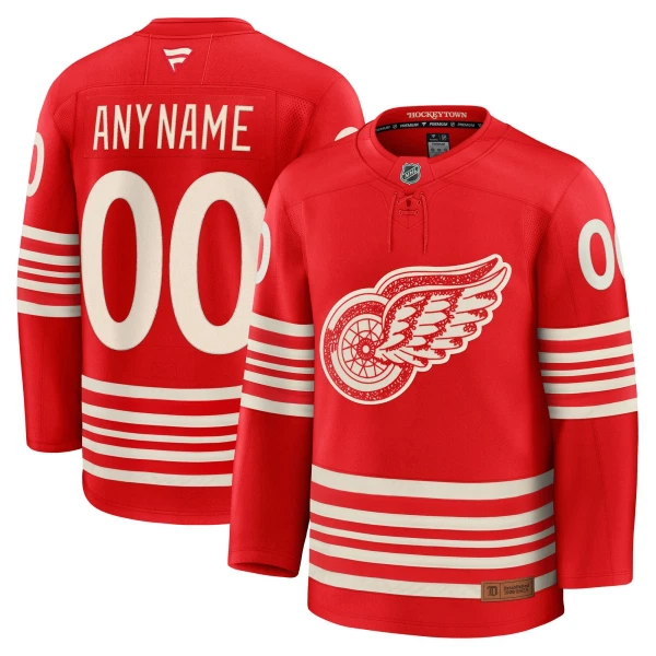 Fanatics Detroit Red Wings Centennial Personalisiert 25/26 Premium Trikot - Herren (Rot)