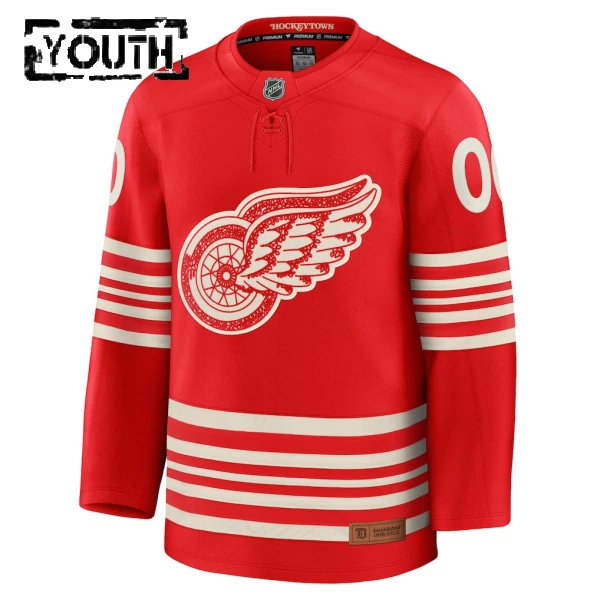 Fanatics Detroit Red Wings Centennial Personalisiert 25/26 Premium Trikot - Kinder (Rot)