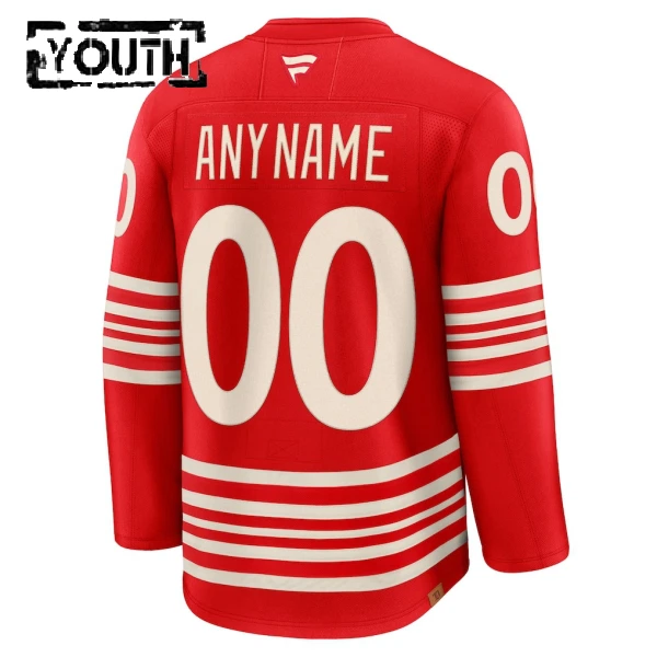 Fanatics Detroit Red Wings Centennial Personalisiert 25/26 Premium Trikot - Kinder (Rot)