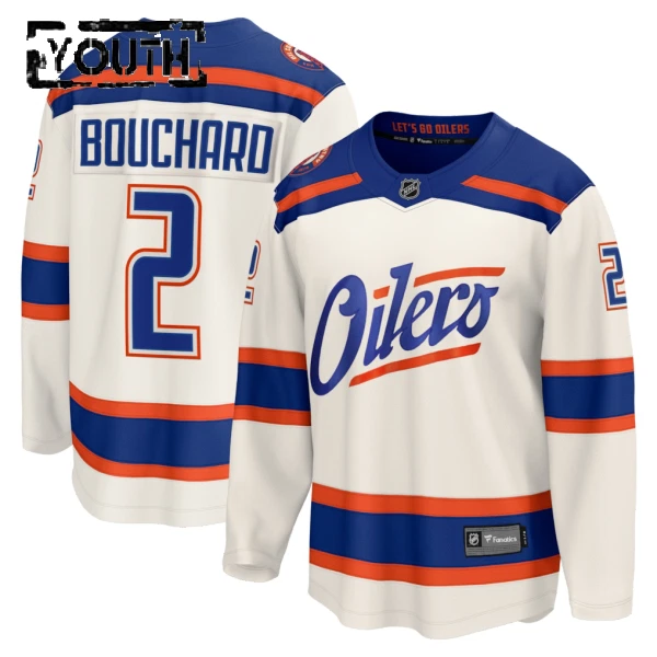 Fanatics Edmonton Oilers Evan Bouchard 25/26 Alternate Premium Trikot - Kinder (Weiss)