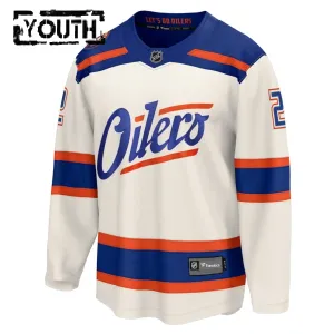 Fanatics Edmonton Oilers Evan Bouchard 25/26 Alternate Premium Trikot - Kinder (Weiss)