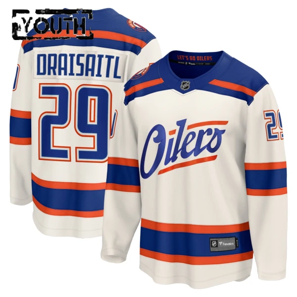 Fanatics Edmonton Oilers Leon Draisaitl 25/26 Alternate Premium Trikot - Kinder (Weiss)