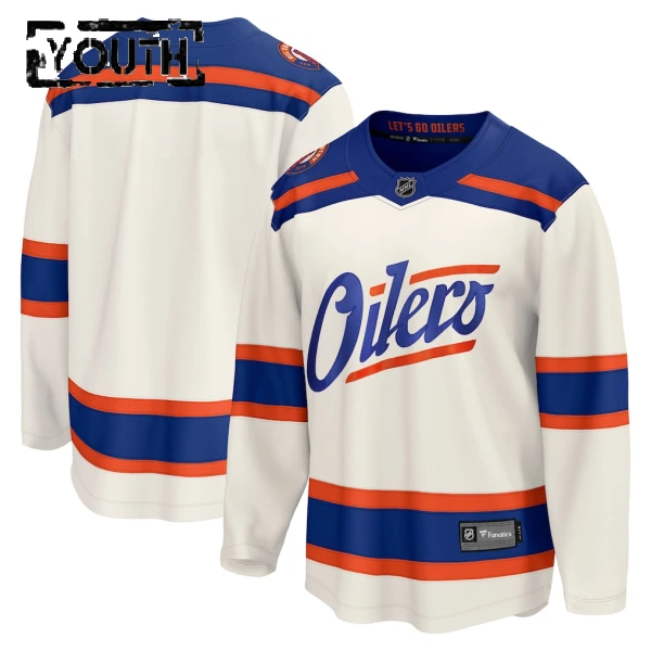 Fanatics Edmonton Oilers Personalisiert 25/26 Alternate Premium Trikot - Kinder (Weiss)