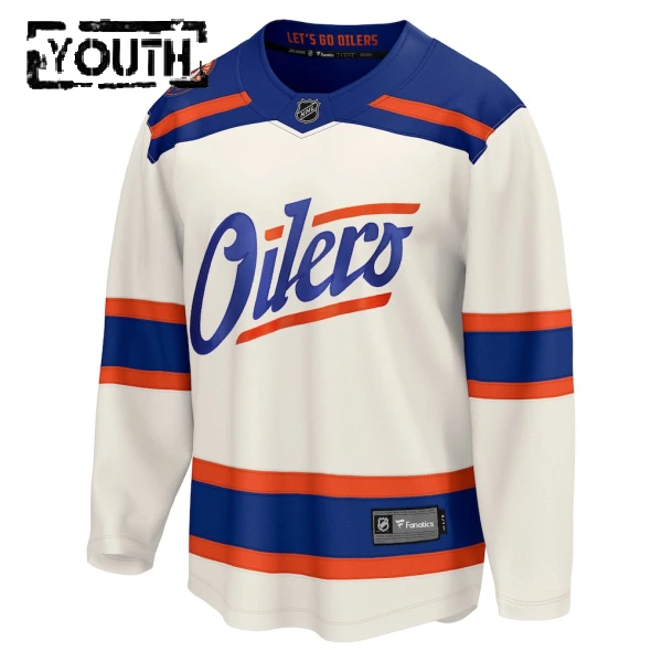 Fanatics Edmonton Oilers Personalisiert 25/26 Alternate Premium Trikot - Kinder (Weiss)