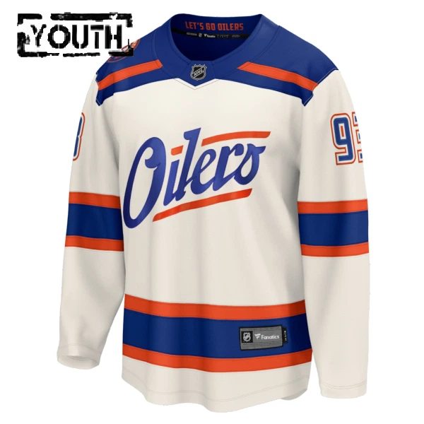 Fanatics Edmonton Oilers Ryan Nugent-Hopkins 25/26 Alternate Premium Trikot - Kinder (Weiss)