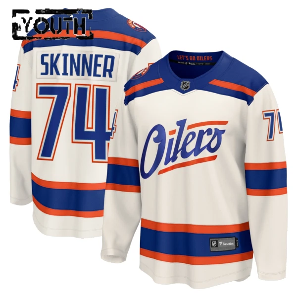 Fanatics Edmonton Oilers Stuart Skinner 25/26 Alternate Premium Trikot - Kinder (Weiss)