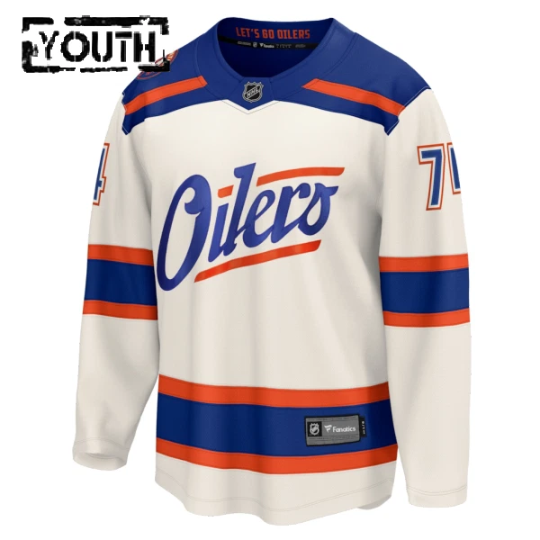 Fanatics Edmonton Oilers Stuart Skinner 25/26 Alternate Premium Trikot - Kinder (Weiss)