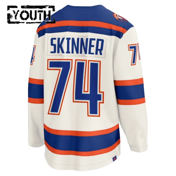 Fanatics Edmonton Oilers Stuart Skinner 25/26 Alternate Premium Trikot - Kinder (Weiss)