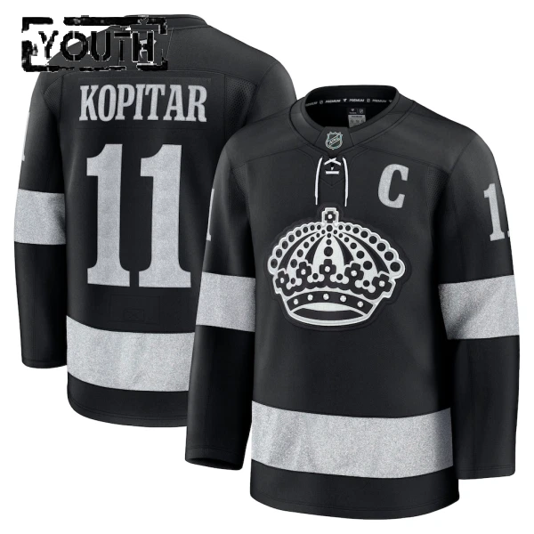 Fanatics Los Angeles Kings Anze Kopitar 25/26 Alternate Premium Trikot - Kinder (Schwarz)