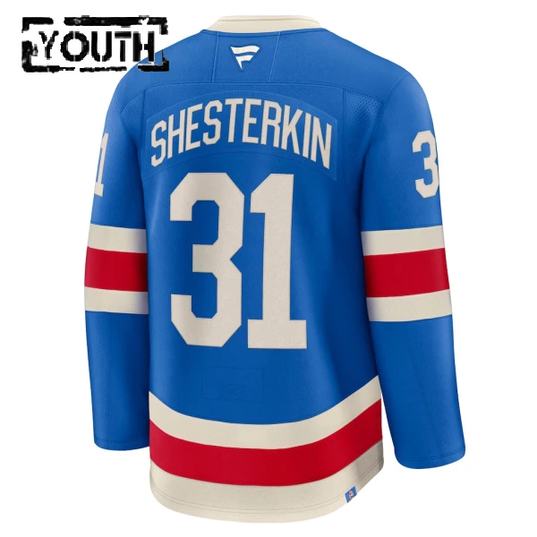 Fanatics New York Rangers Centennial Igor Shesterkin 25/26 Premium Trikot - Kinder (Blau)
