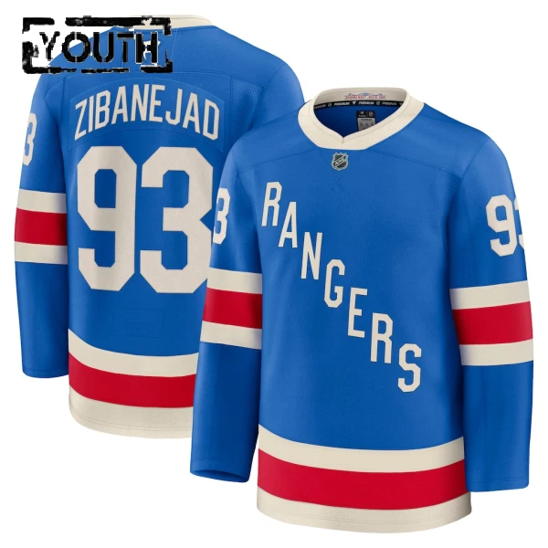 Fanatics New York Rangers Centennial Mika Zibanejad 25/26 Premium Trikot - Kinder (Blau)