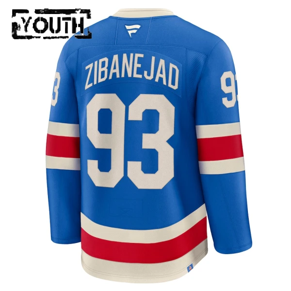 Fanatics New York Rangers Centennial Mika Zibanejad 25/26 Premium Trikot - Kinder (Blau)