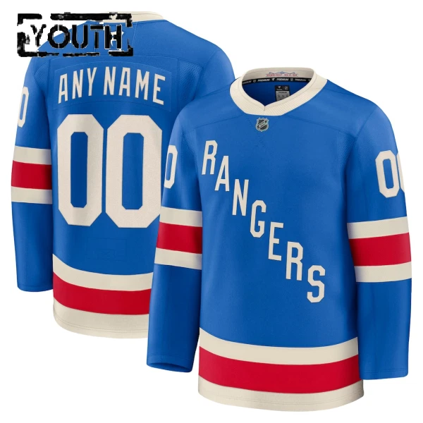 Fanatics New York Rangers Centennial Personalisiert 25/26 Premium Trikot - Kinder (Blau)
