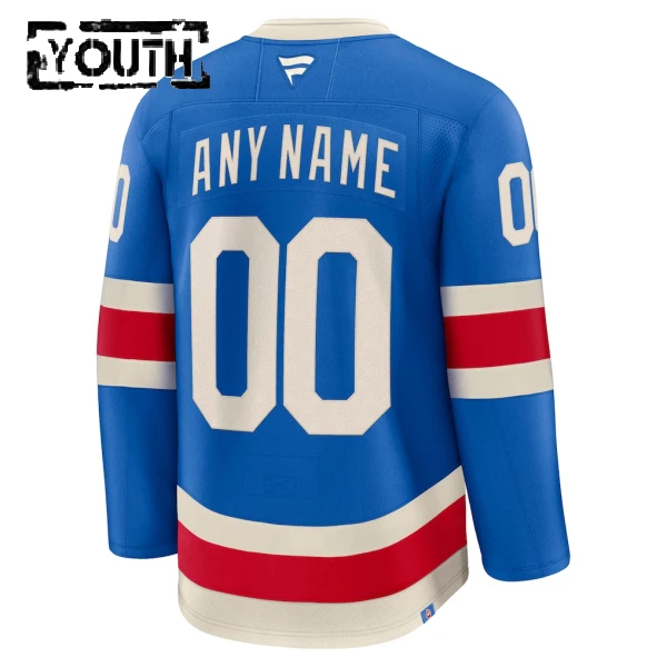 Fanatics New York Rangers Centennial Personalisiert 25/26 Premium Trikot - Kinder (Blau)