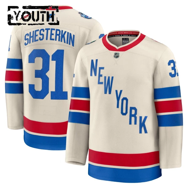 Fanatics New York Rangers Igor Shesterkin 25/26 Premium Winter Classic Trikot - Kinder (Weiss)
