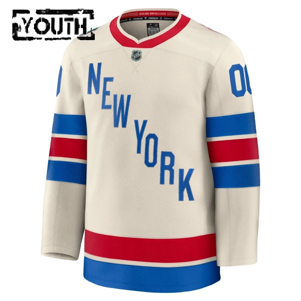 Fanatics New York Rangers Personalisiert 25/26 Premium Winter Classic Trikot - Kinder (Weiss)