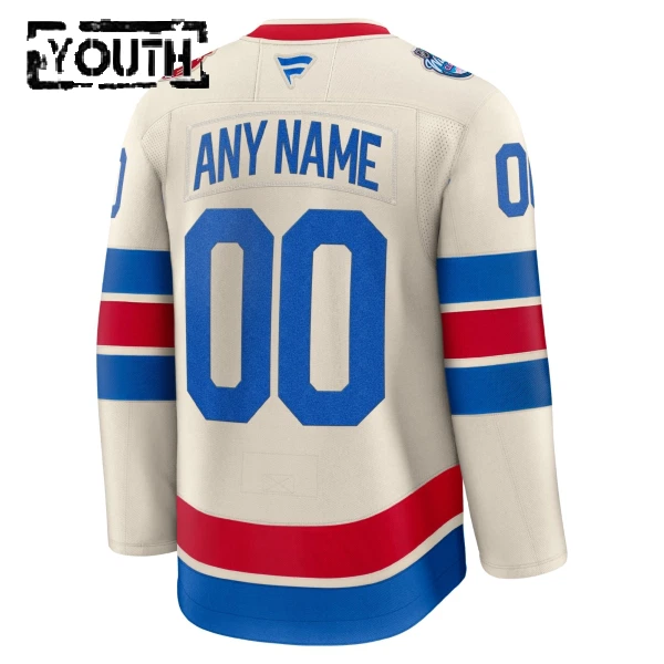 Fanatics New York Rangers Personalisiert 25/26 Premium Winter Classic Trikot - Kinder (Weiss)