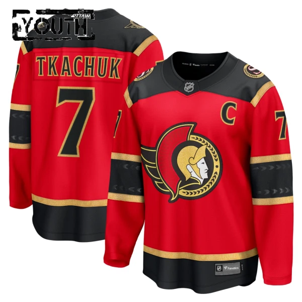 Fanatics Ottawa Senators Brady Tkachuk 25/26 Alternate Premium Trikot - Kinder (Rot)