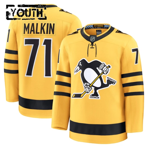 Fanatics Pittsburgh Penguins Evgeni Malkin 25/26 Alternate Premium Trikot - Kinder (Gold)