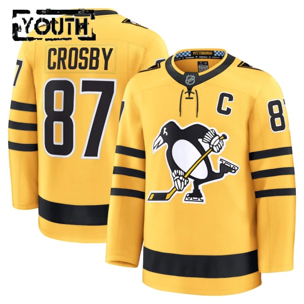 Fanatics Pittsburgh Penguins Sidney Crosby 25/26 Alternate Premium Trikot - Kinder (Gold)