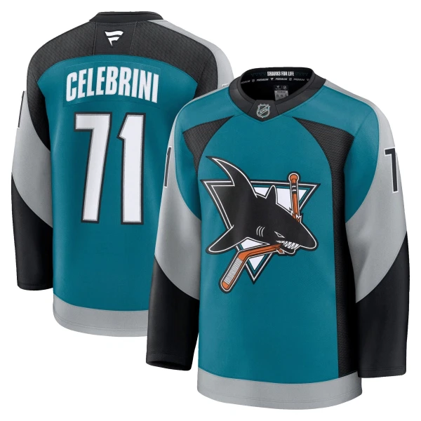 Fanatics San Jose Sharks Macklin Celebrini 25/26 Alternate Premium Trikot - Herren (Teal)
