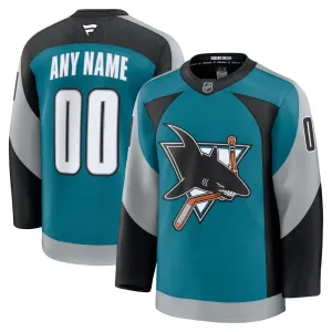 Fanatics San Jose Sharks Personalisiert 25/26 Alternate Premium Trikot - Herren (Teal)