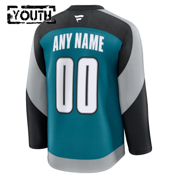 Fanatics San Jose Sharks Personalisiert 25/26 Alternate Premium Trikot - Kinder (Teal)