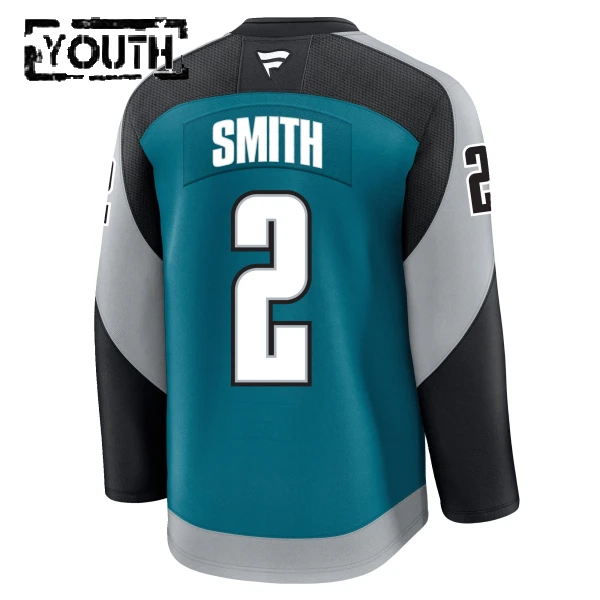 Fanatics San Jose Sharks Will Smith 25/26 Alternate Premium Trikot - Kinder (Teal)