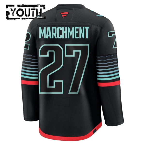 Fanatics Seattle Kraken Mason Marchment 25/26 Alternate Premium Trikot - Kinder (Schwarz)