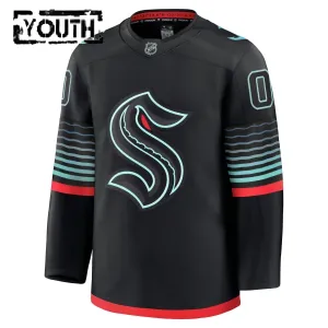 Fanatics Seattle Kraken Personalisiert 25/26 Alternate Premium Trikot - Kinder (Schwarz)